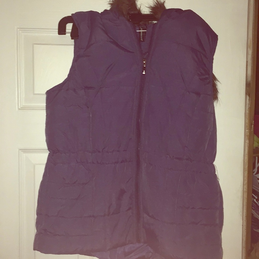 Fur lined hooded vest